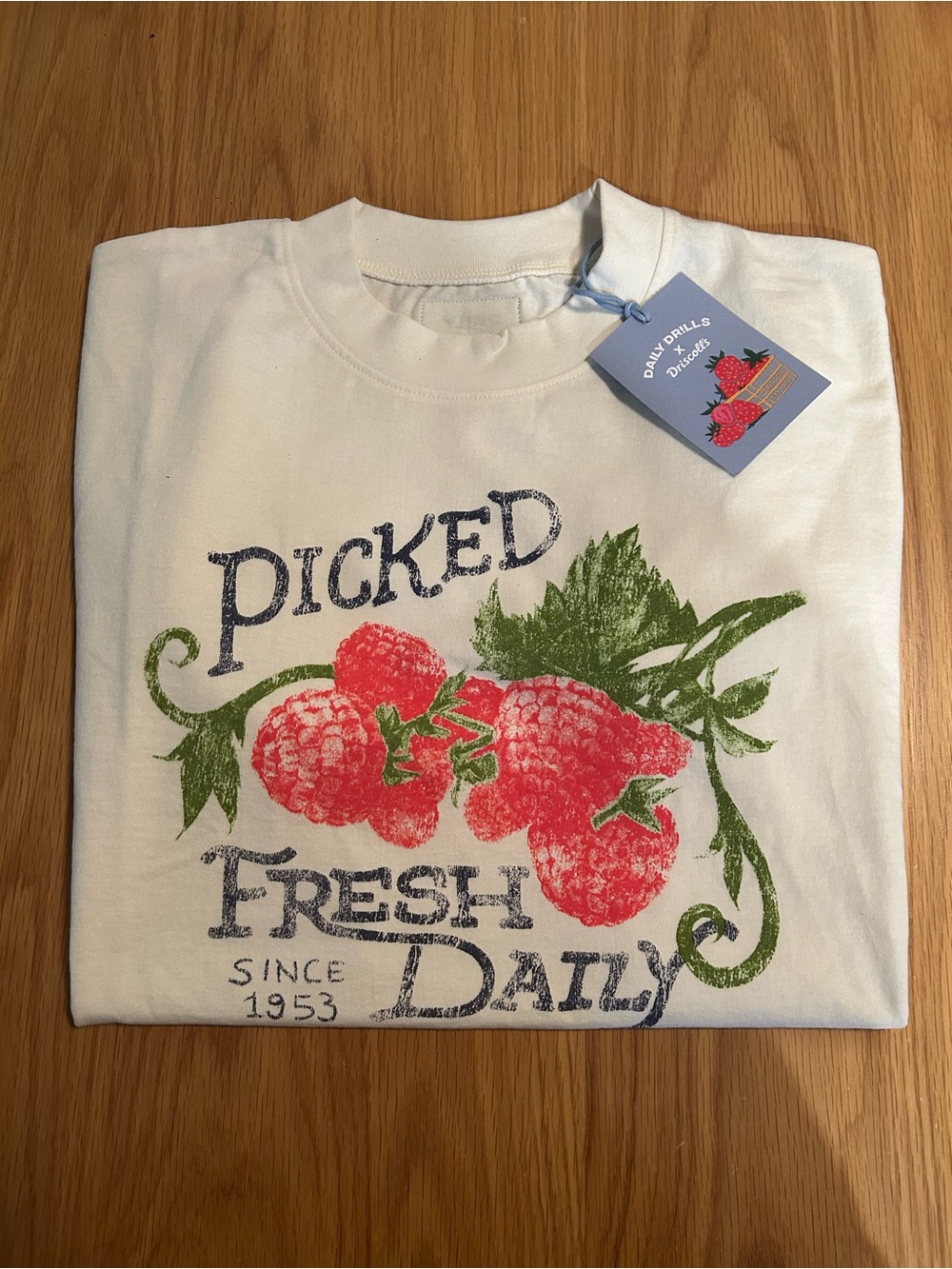 Daily Drills x Driscoll's Picked Fresh Daily Vintage Tee - White Size M/L NWT